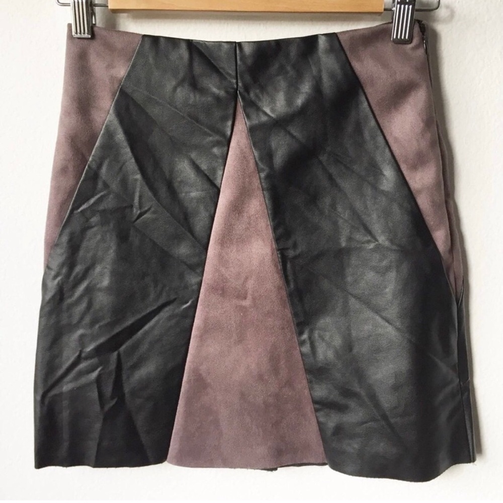 Silver Wishes Faux Vegan Leather Suede Mini Skirt - Picture 9 of 9